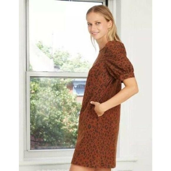 NEW Universal Thread Leopard Denim Dress - Picture 2 of 4